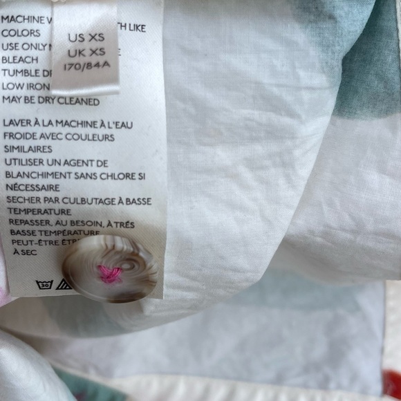 Anthropologie Aimee Clarke XS cotton blouse paint brush design buttons cottage - Picture 8 of 10